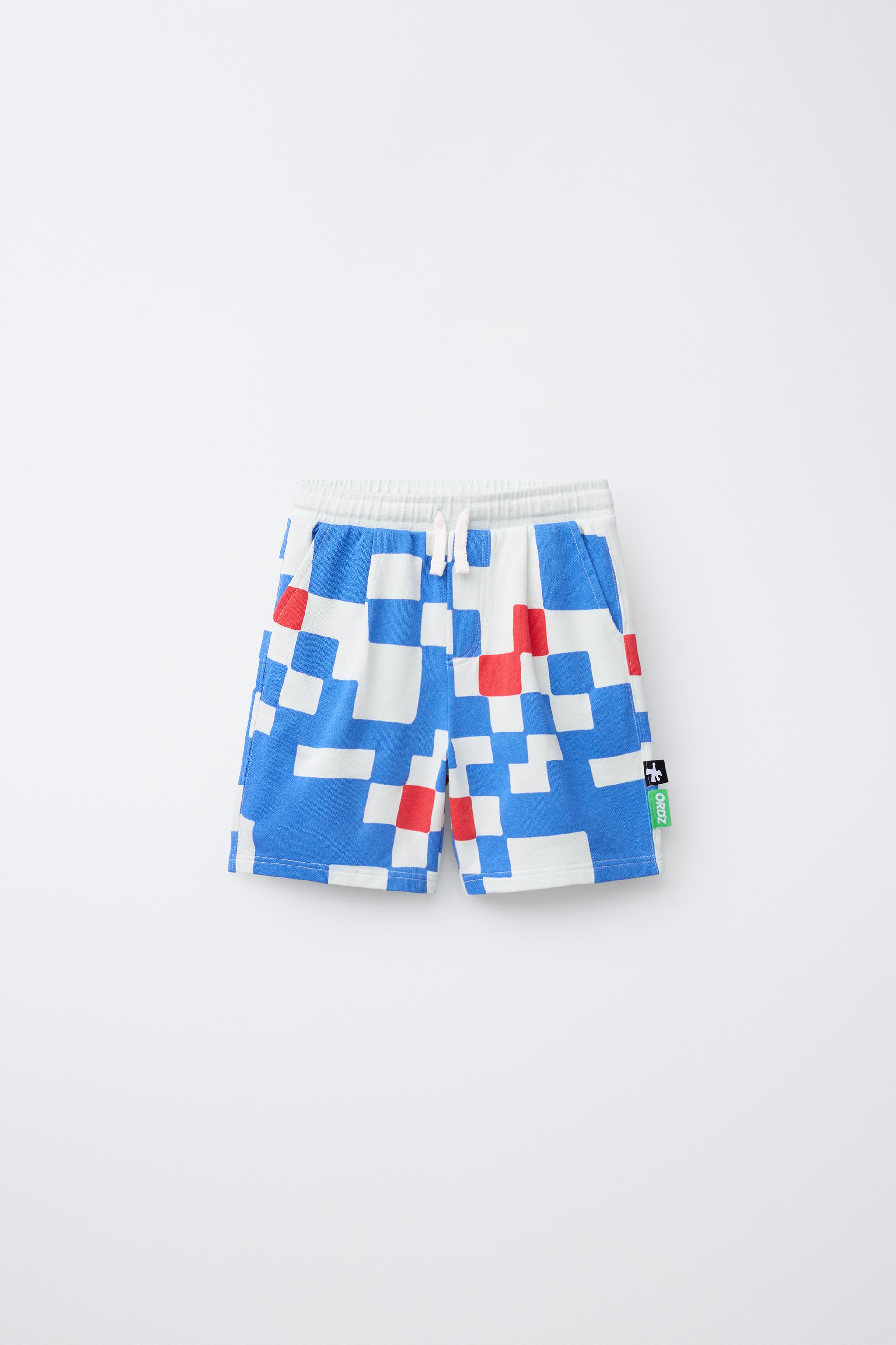 PLAID LOGO LABEL SHORTS